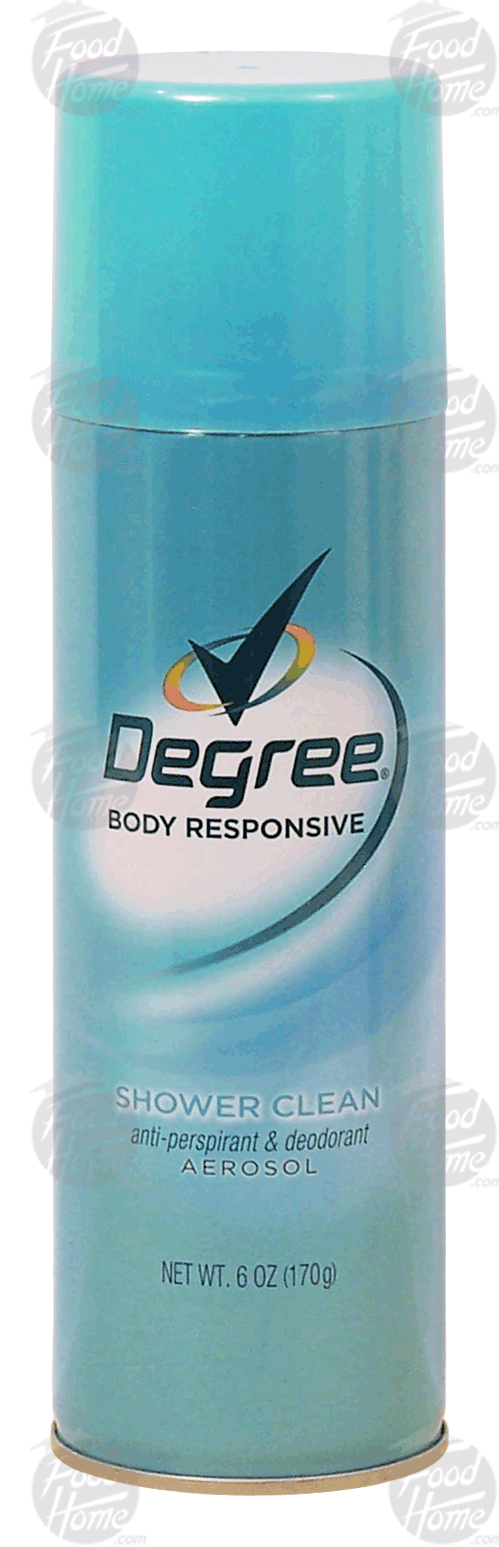 Degree body responsive anti-perspirant & deodorant aerosol, shower clean Full-Size Picture